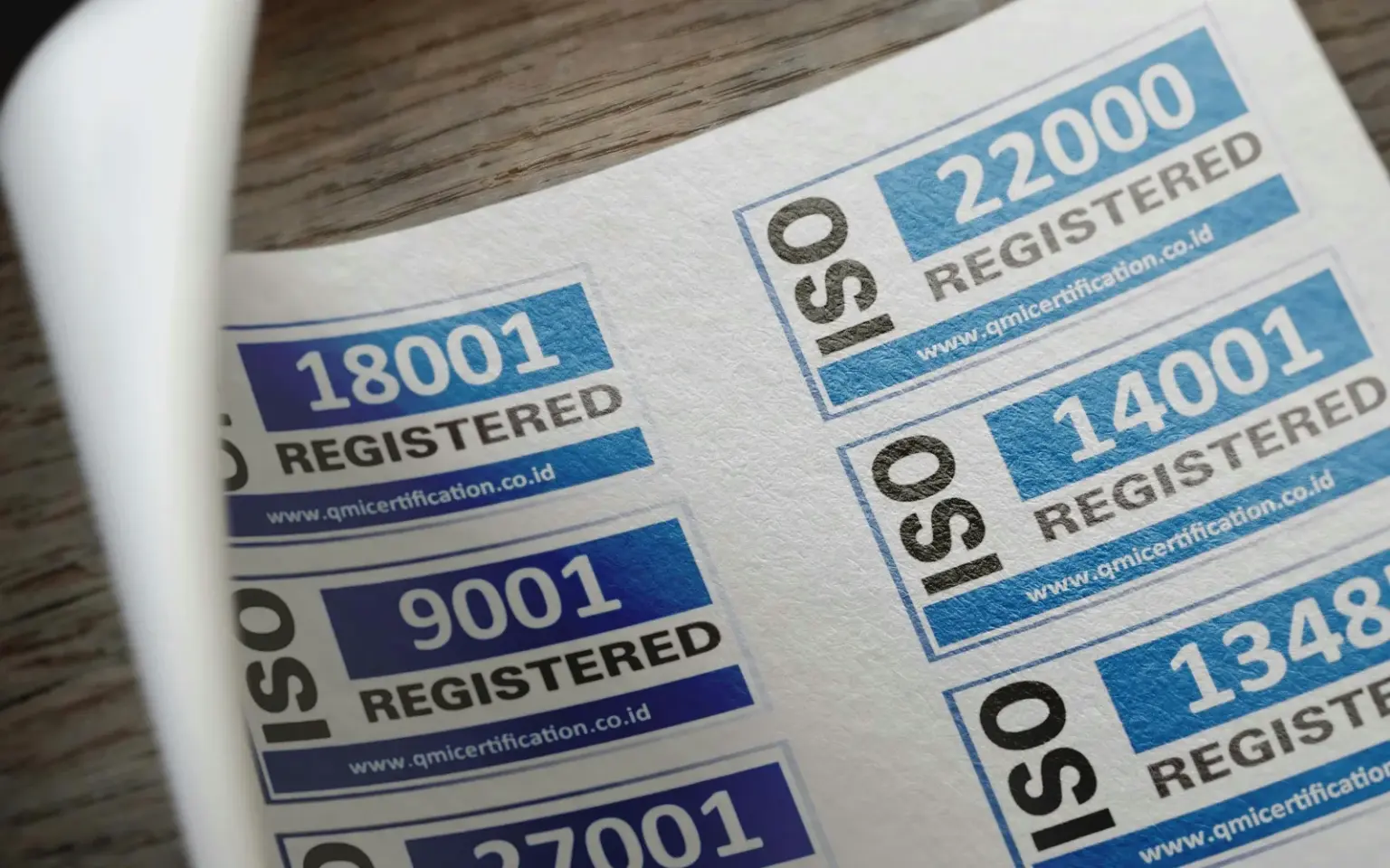 Etichette di certificazione ISO 9001