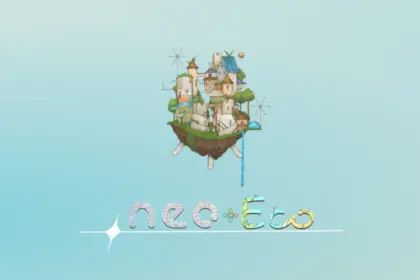 Illustrazione sulla scatola del gioco da tavolo Neo-Eco che istruisce al corretto riciclo delle materie prime
